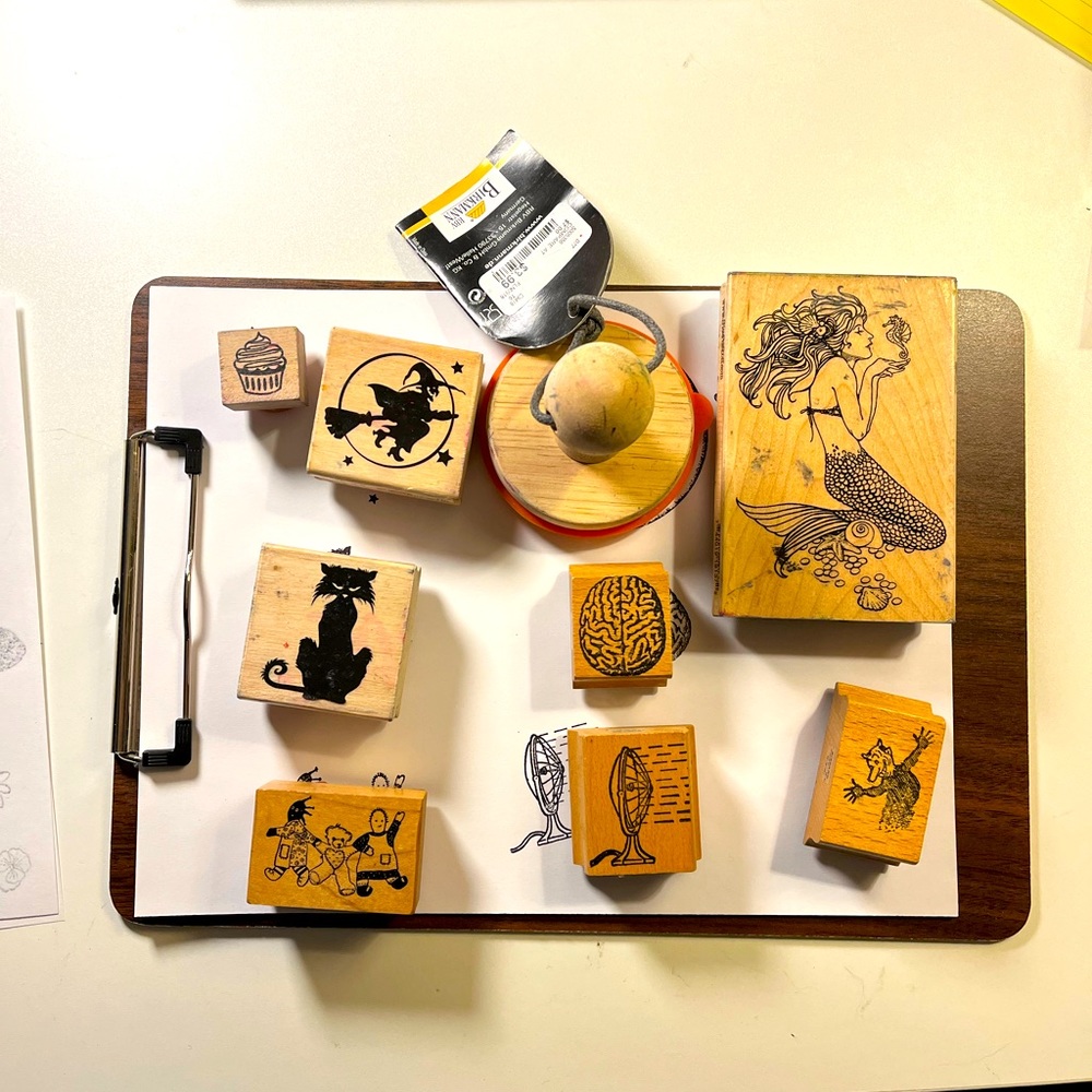 Rubber Stamp Collection Mermaid Mystical Creatures Halloween Fantasy Witch